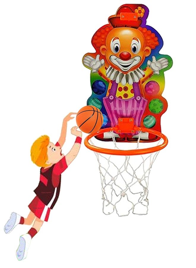 Fancy Agents Joker Basketball Set | Basket Ball Kit Set With Ring, Ball, Inflating Pin And Tie For Kids| Playing Indoor Outdoor Basket Ball| Basketball Portable Set| Toy Basketball, Multicolor - Image 1
